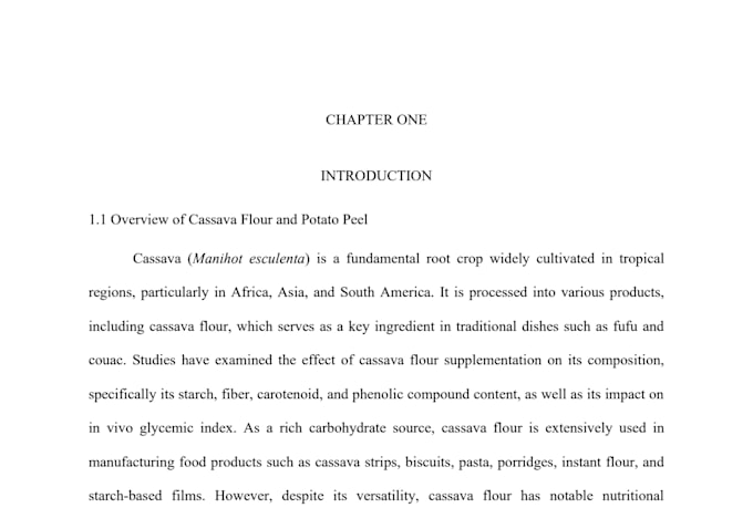 assist with chapter 1 research writing and structure